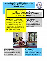 Departmental Seminar on "WOMEN EMPOWERMENT IN BENGAL : EDUCATIONAL PERSPECTIVE"