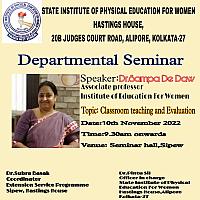 Departmental Seminar on CLASSROOM TEACHING AND EVALUATION